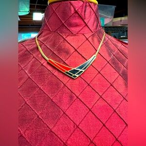 AVON 1980s gold tone & enamel choker